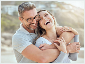 Loving couple Peace of mind after setting up your family trust